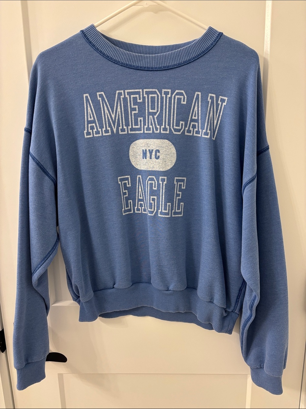 American Eagle Outfitters Light Blue NYC Graphic Crewneck Sweatshirt